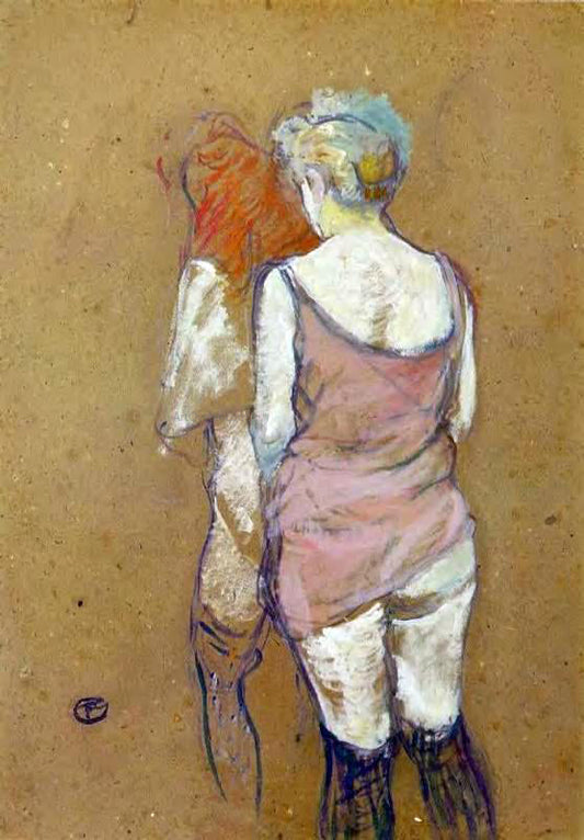  Henri De Toulouse-Lautrec Two Half-Naked Women Seen from Behind in the Rue des Moulins Brothel - Canvas Print