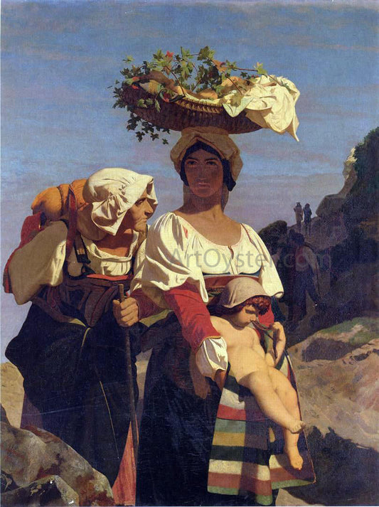  Jean-Leon Gerome Two Italian Peasant Women and an Infant - Canvas Print