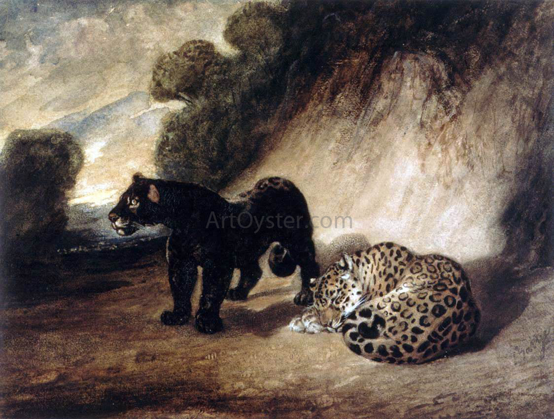  Antoine-Louis Barye Two Jaguars from Peru - Canvas Print