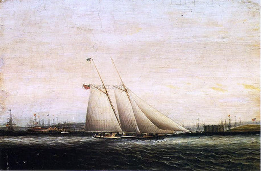  James E Buttersworth Two Masted Schooner - Canvas Print