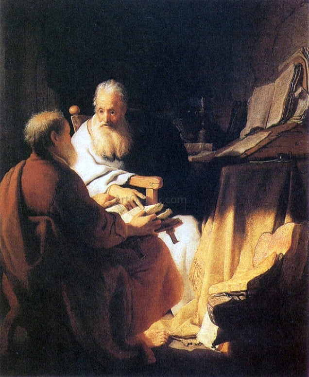  Rembrandt Van Rijn Two Old Men Disputing (St Peter and St Paul) - Canvas Print