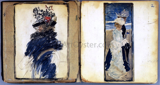  Maurice Prendergast Two Pages from "The Boston Water-Color Sketchbook" - Canvas Print