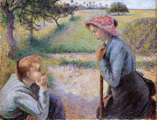  Camille Pissarro Two Peasant Woman Chatting - Canvas Print