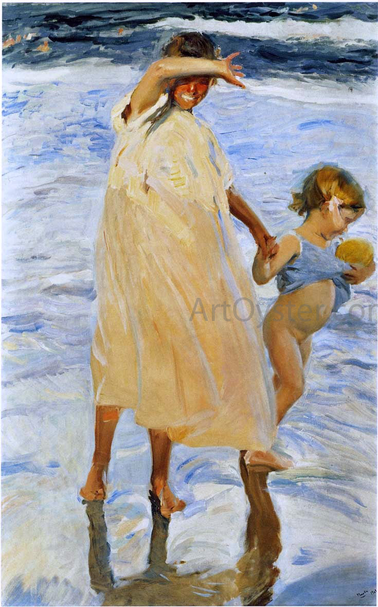  Joaquin Sorolla Y Bastida Two Sisters - Canvas Print