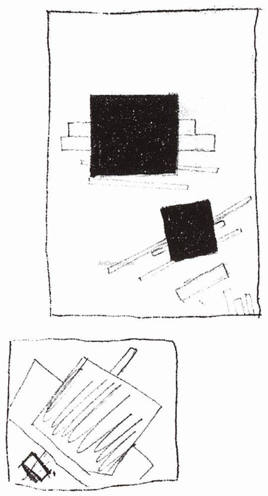  Kazimir Malevich Two Squares - Canvas Print