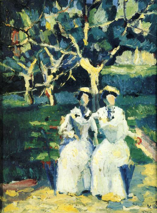  Kazimir Malevich Two Women in a Garden - Canvas Print