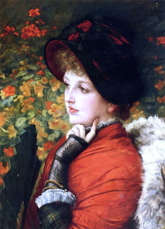  James Tissot Type of Beauty (also known as Kathleen Newton) - Canvas Print