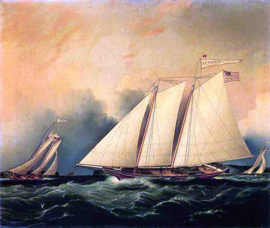  James E Buttersworth Under Full Sail - Canvas Print