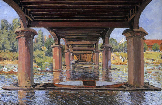  Alfred Sisley Under the Bridge at Hampton Court - Canvas Print