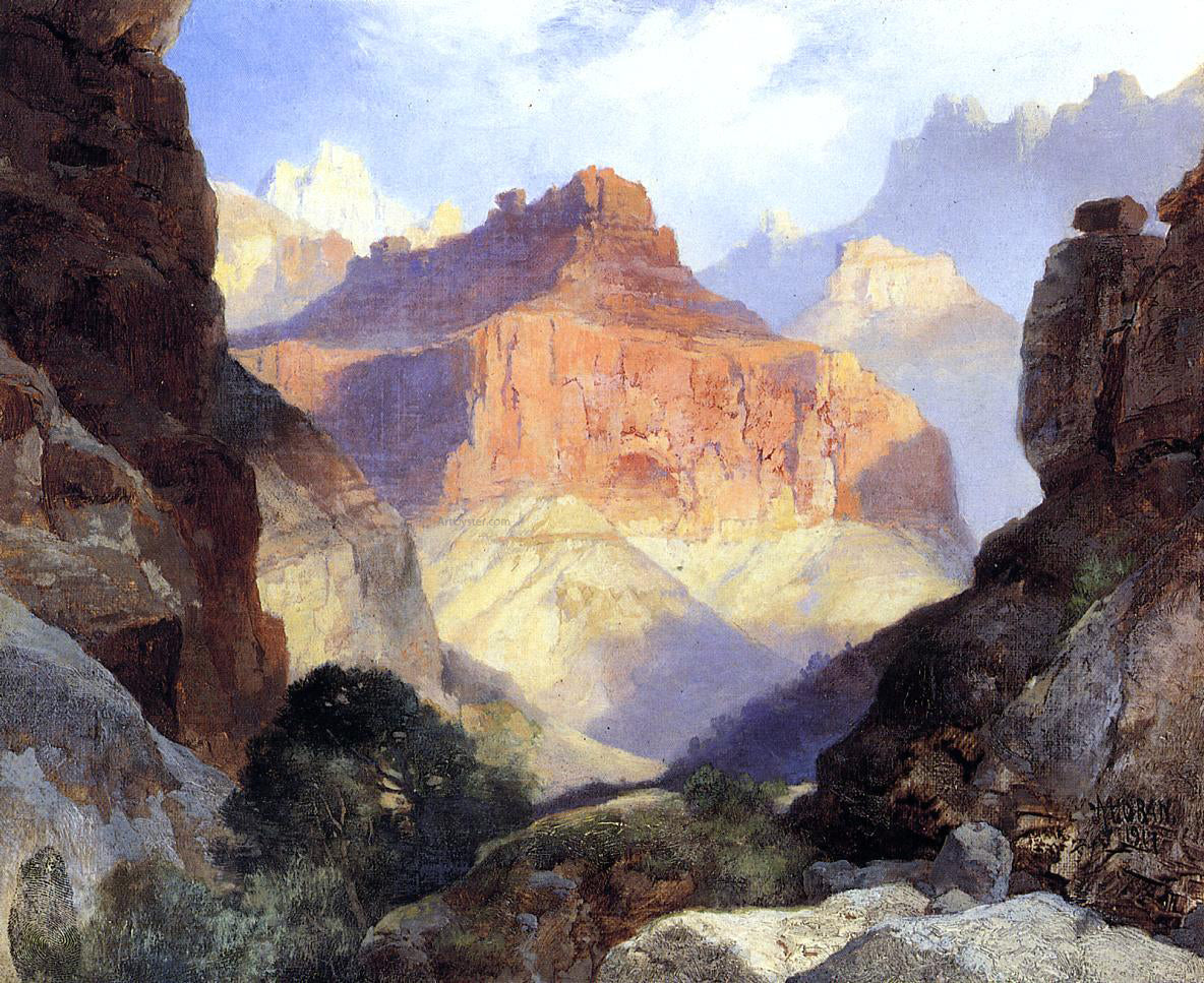  Thomas Moran Under the Red Wall, Grand Canyon of Arizona - Canvas Print