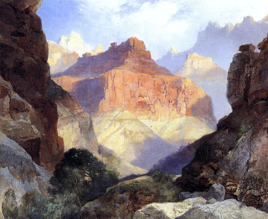  Thomas Moran Under the Red Wall, Grand Canyon of Arizona - Canvas Print
