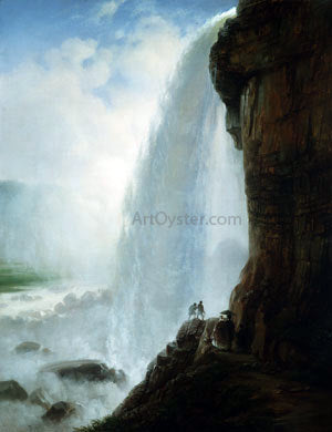  Ferdinand Richardt Underneath Niagara Falls - Canvas Print