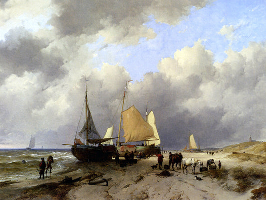  Remigius Adriannus Van Haanen Unloading The Catch - Canvas Print