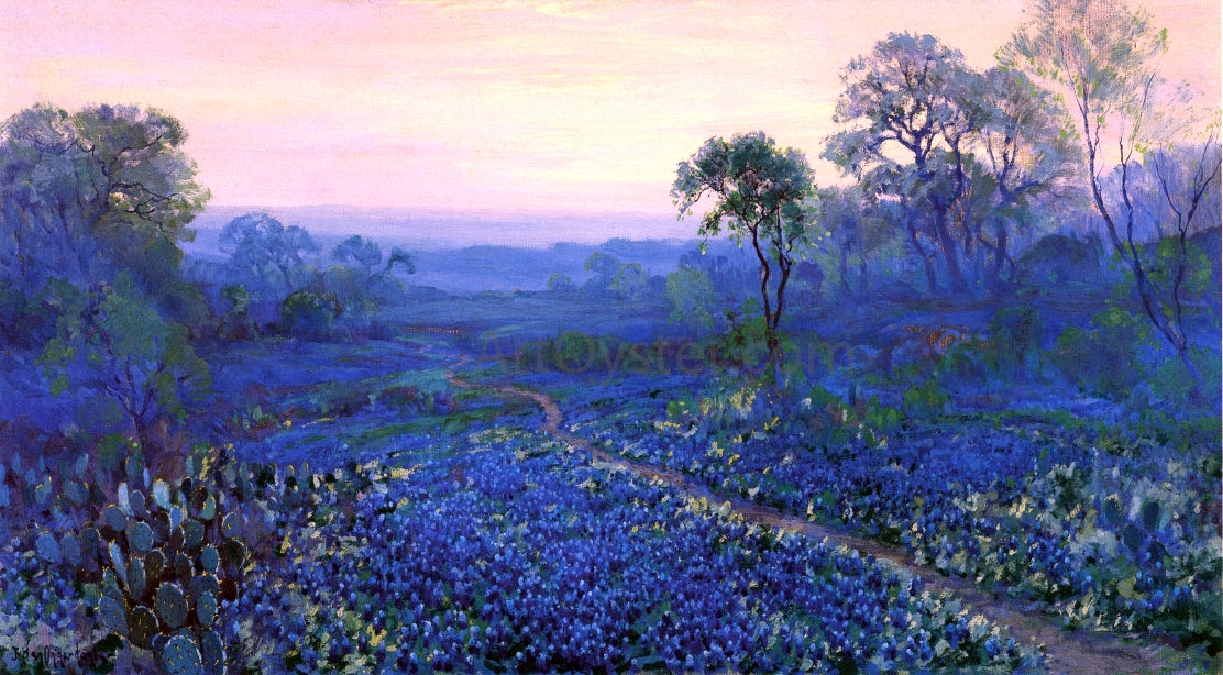  Julian Onderdonk Untitled (also known as Bluebonnet Landscape with Catci, Road and Mountain Laurel) - Canvas Print
