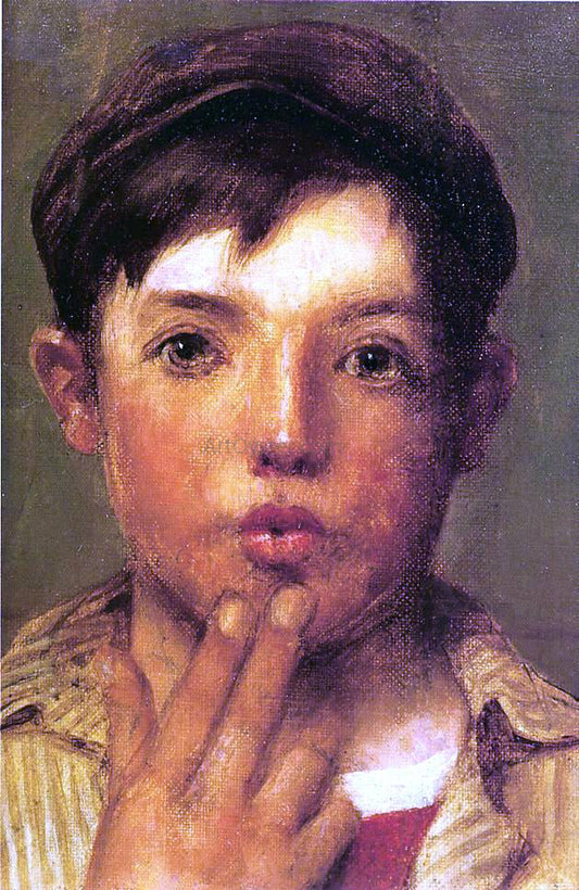  John George Brown Urchin Head of Boy - Canvas Print