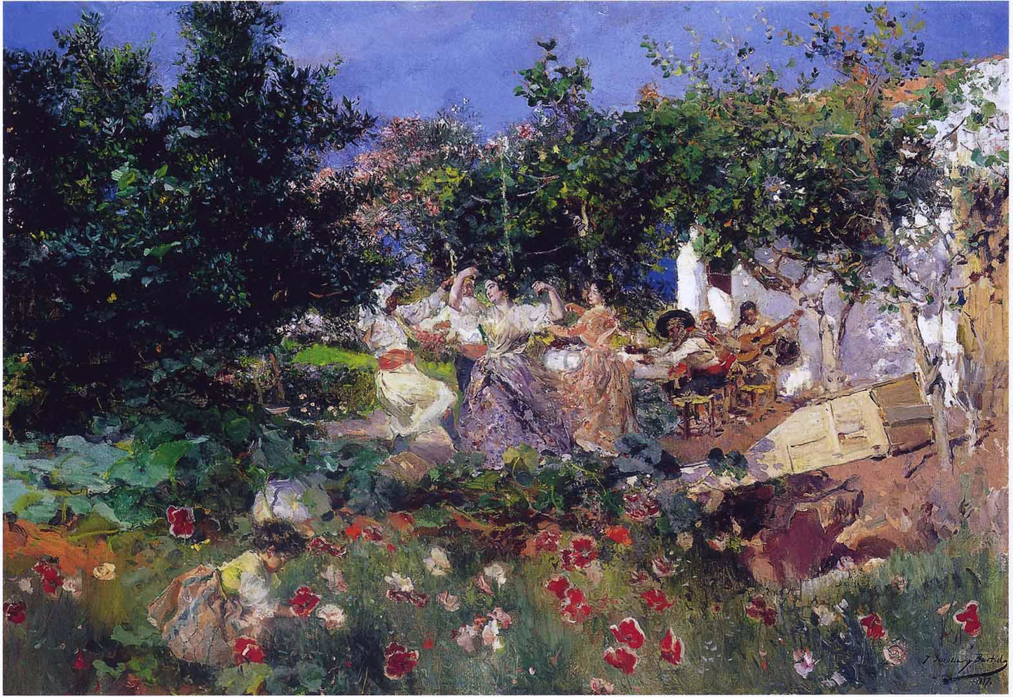  Joaquin Sorolla Y Bastida Valencian Fiesta in an Orange Grove - Canvas Print