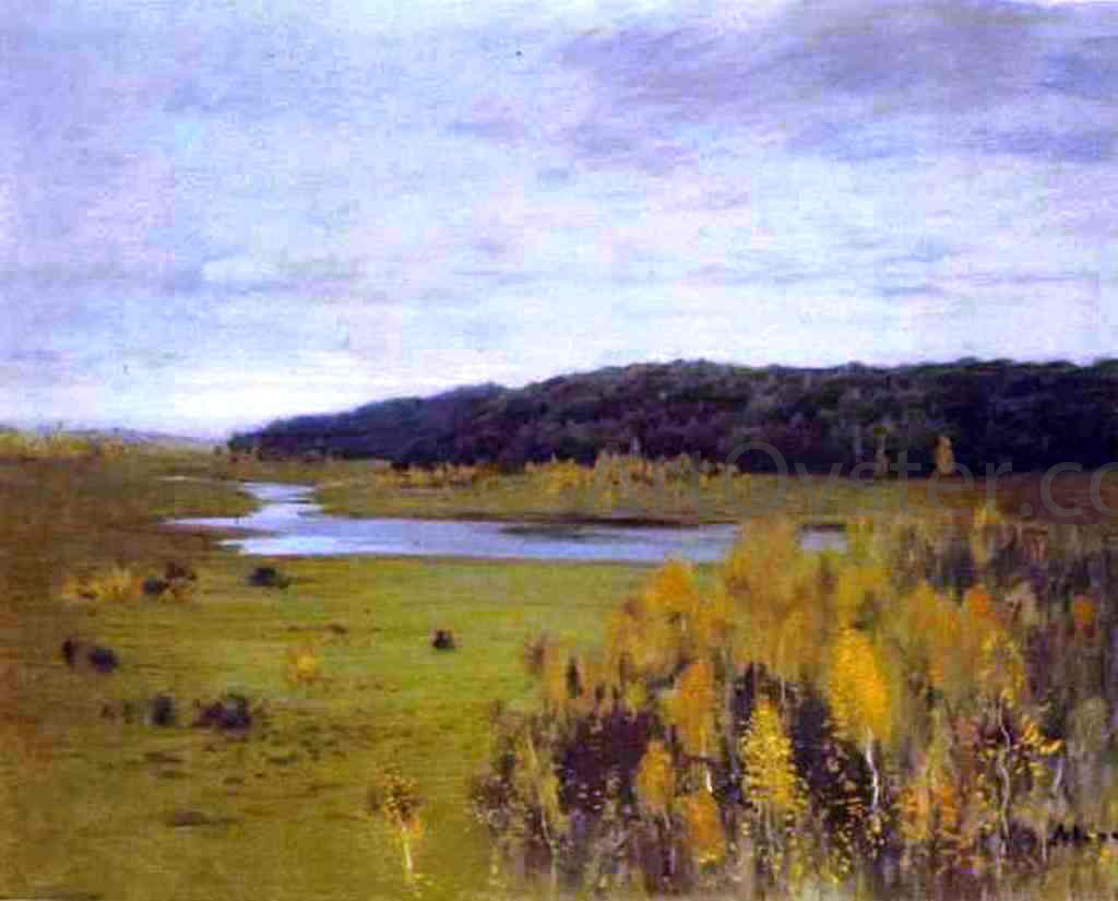  Isaac Ilich Levitan Valley of the River, Autumn - Canvas Print