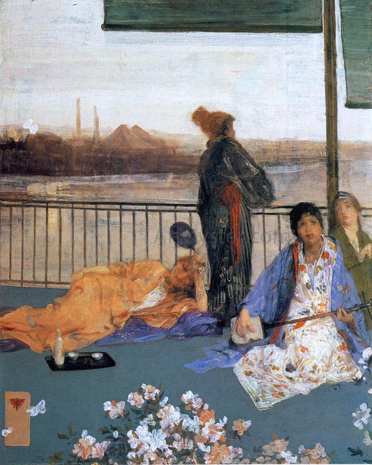  James McNeill Whistler Variations in Flesh Colour and Green: The Balcony - Canvas Print