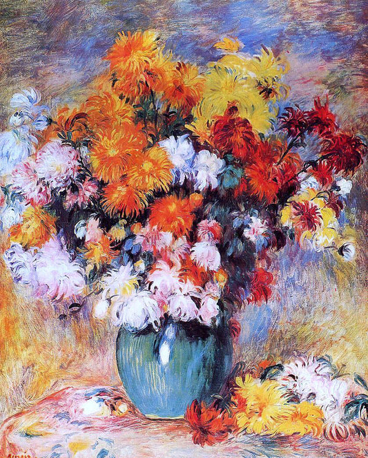  Pierre Auguste Renoir Vase of Chrysanthemums - Canvas Print