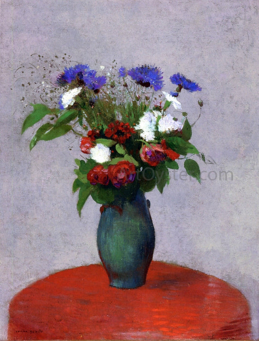  Odilon Redon Vase of Flowers on a Red Tablecloth - Canvas Print