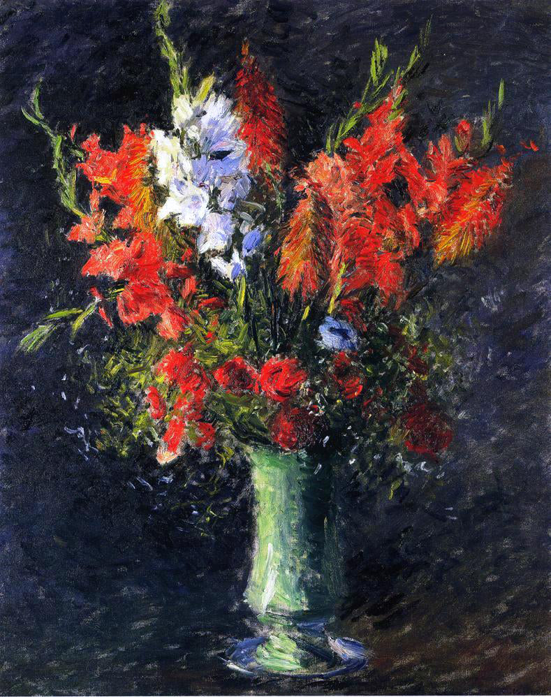  Gustave Caillebotte Vase of Gladiolas - Canvas Print