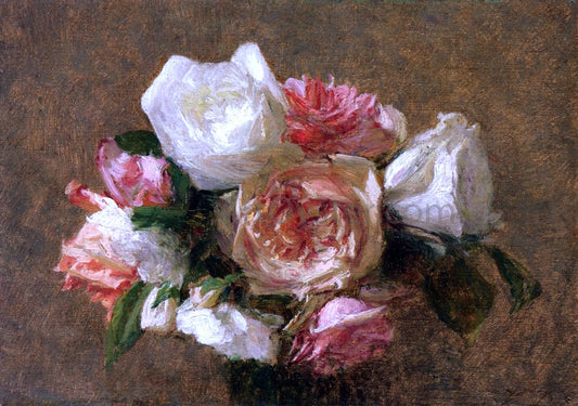  Victoria Dubourg Fantin-Latour Vase of Roses - Canvas Print