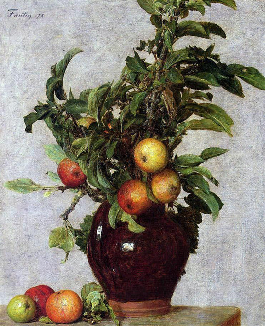  Henri Fantin-Latour Vase with Apples and Foliage - Canvas Print