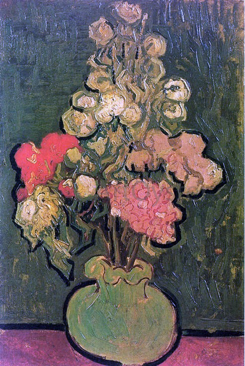  Vincent Van Gogh Vase with Rose-Mallows - Canvas Print