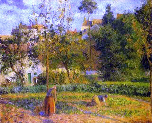  Camille Pissarro Vegetable Garden at l'Hermitage near Pontoise - Canvas Print