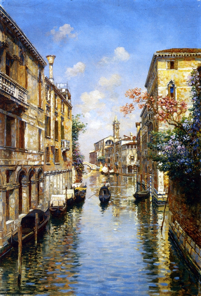  Luigi Lanza Venetian Canal - Canvas Print