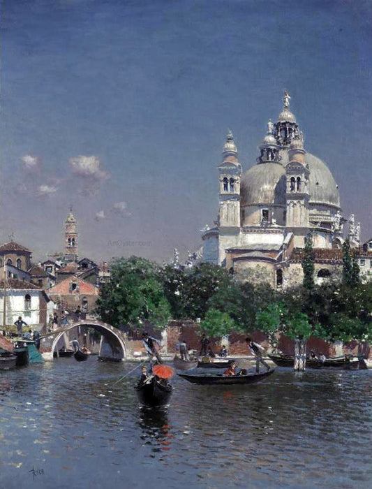  Martin Rico Y Ortega Venetian Lagoon Near the Church of Santa Maria della Salute - Canvas Print