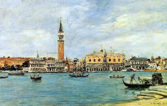  Harrison Bird Brown Venice, the Campanile, the Ducal Palace and the Piazetta, View from San Giorgio - Canvas Print