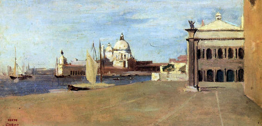  Jean-Baptiste-Camille Corot Venice, the Grand Canal, View from the Esclavons Quay - Canvas Print
