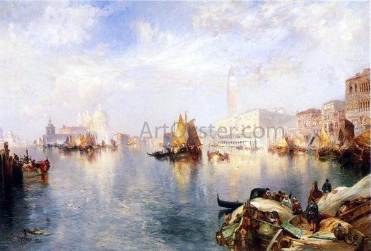  Thomas Moran Venice, The Grand Canal with The Doge's Palace - Canvas Print