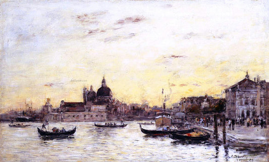  Eugene-Louis Boudin Venice, The Mole at the Entrance to the Grand Canal and the Salute - Canvas Print