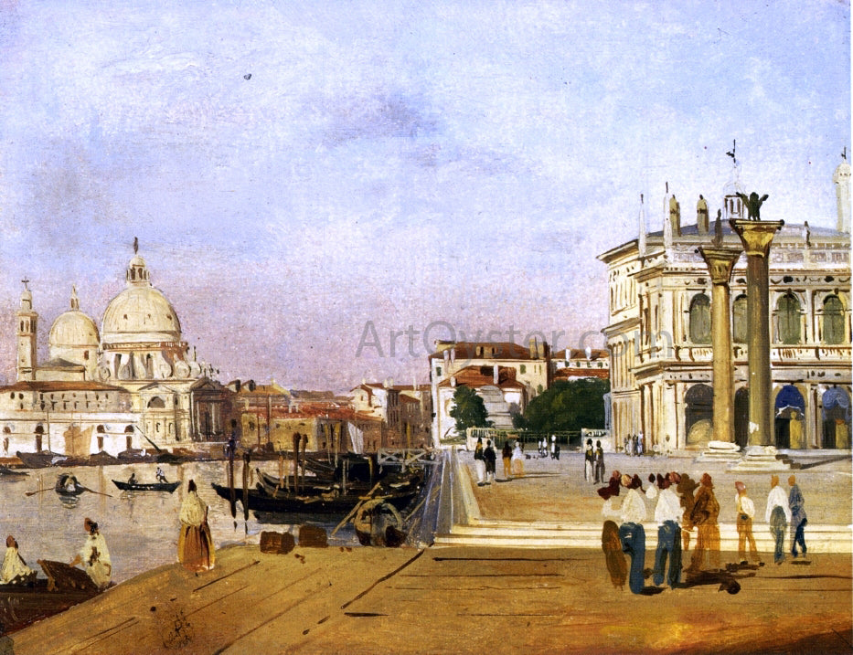  Ippolito Caffi Venice, the Molo Towards Ovest - Canvas Print