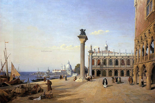  Jean-Baptiste-Camille Corot Venice, the Piazetta - View from the riva degli Schiavoni - Canvas Print