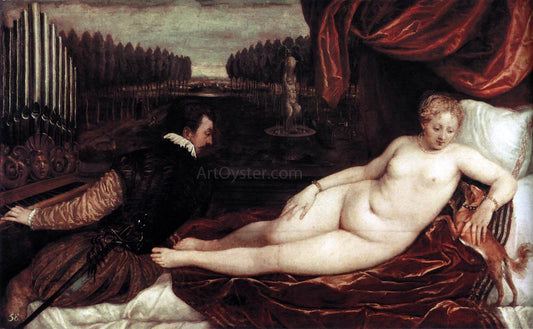  Titian Venus and an Organist and a Little Dog - Canvas Print
