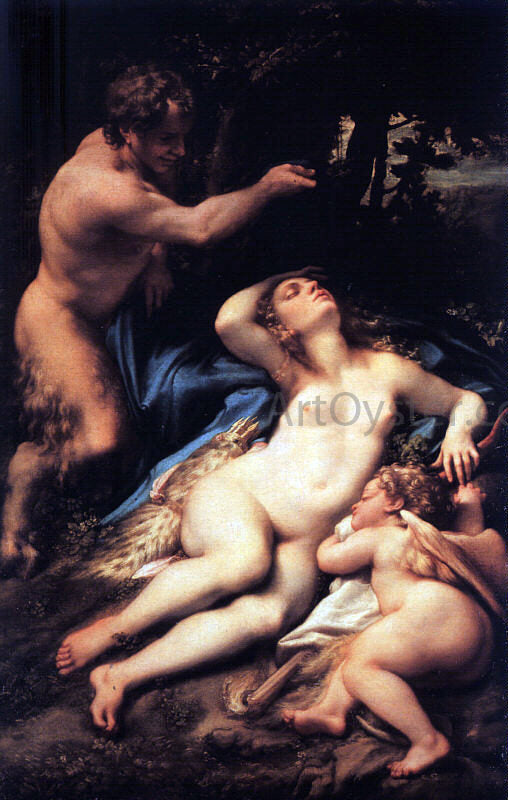  Correggio Venus and Cupid with a Satyr - Canvas Print