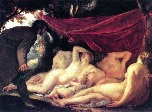  Jacques Blanchard Venus and the Three Graces Surprised by a Mortal - Canvas Print