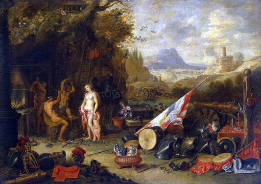  Jan Van I Kessel Venus at the Forge of Vulcan - Canvas Print