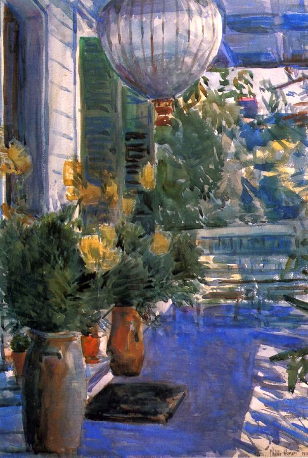  Frederick Childe Hassam Veranda of the Old House - Canvas Print