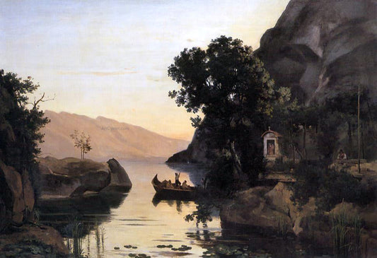  Jean-Baptiste-Camille Corot View at Riva, Italian Tyrol - Canvas Print