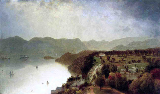  John Frederick Kensett View from Cozzens Hotel near West Point - Canvas Print