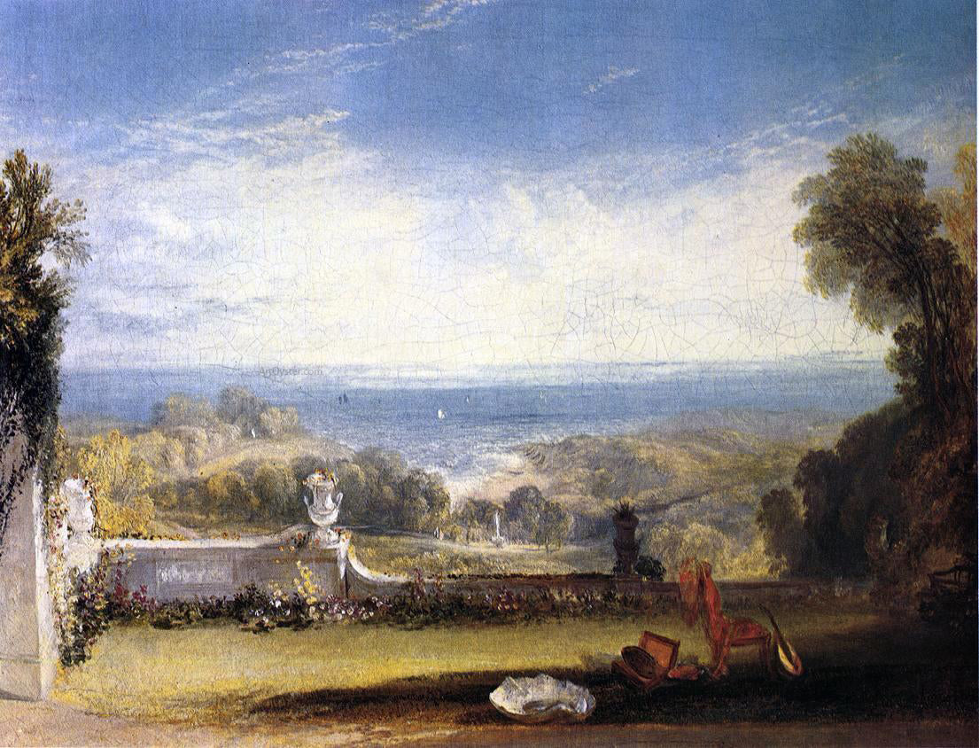  Joseph William Turner View from the Terrace of a Villa at Niton, Isle of Wight, from Sketches by a Lady - Canvas Print