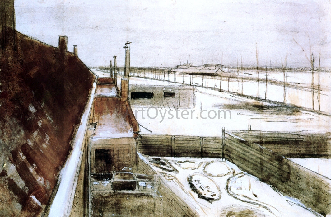  Vincent Van Gogh View from the Window of Vincent's Studio in Winter - Canvas Print