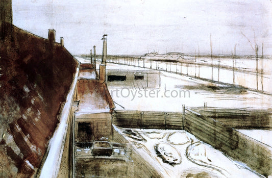  Vincent Van Gogh View from the Window of Vincent's Studio in Winter - Canvas Print