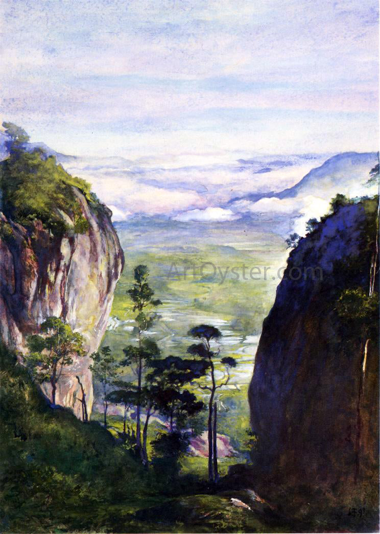  John La Farge View in Ceylon, near Dambula, Looking over Rice Fields - Canvas Print