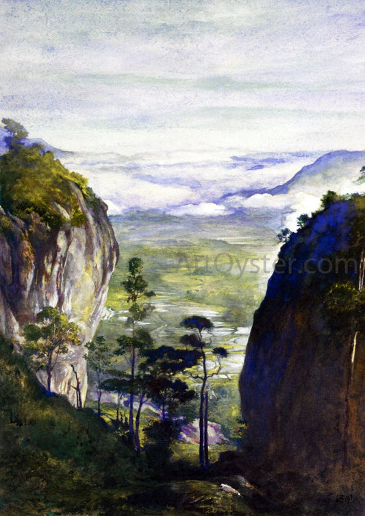  John La Farge View in Ceylon, near Dambulla, Looking Down Over Rice-Fields - Canvas Print