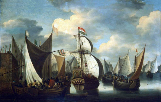  Jacobus Storck View of a Harbour - Canvas Print